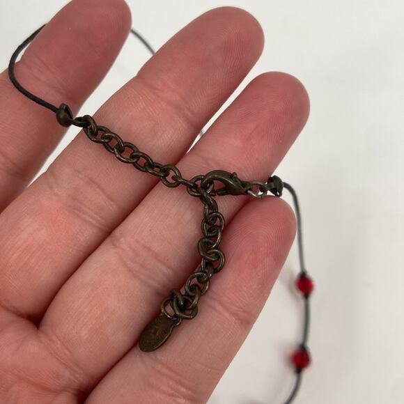 Vampire goth whimsygoth Robert Rose red heart beaded necklace - Picture 4 of 6